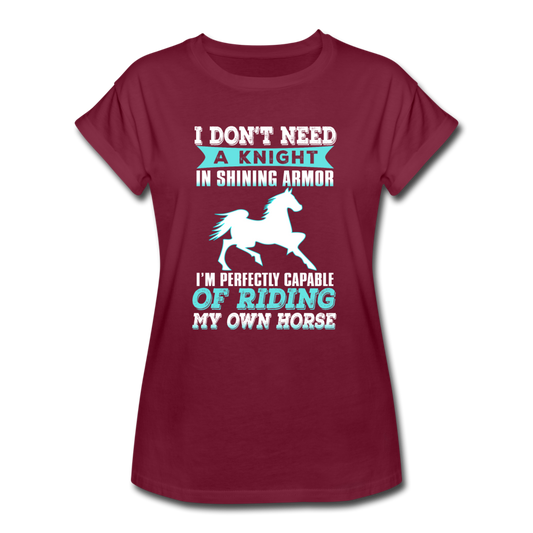 Women's Relaxed Fit No Knight Needed T-Shirt - burgundy