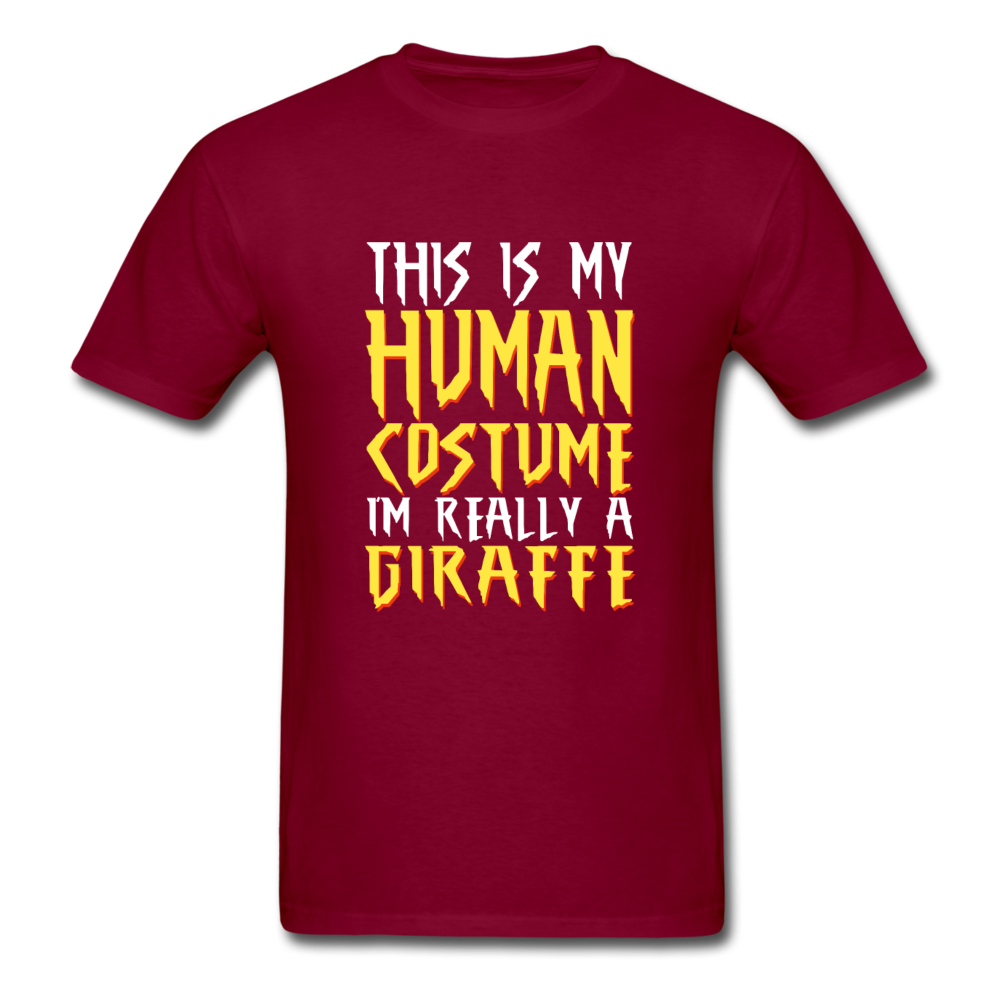 Unisex Classic Human Giraffe T-Shirt - burgundy