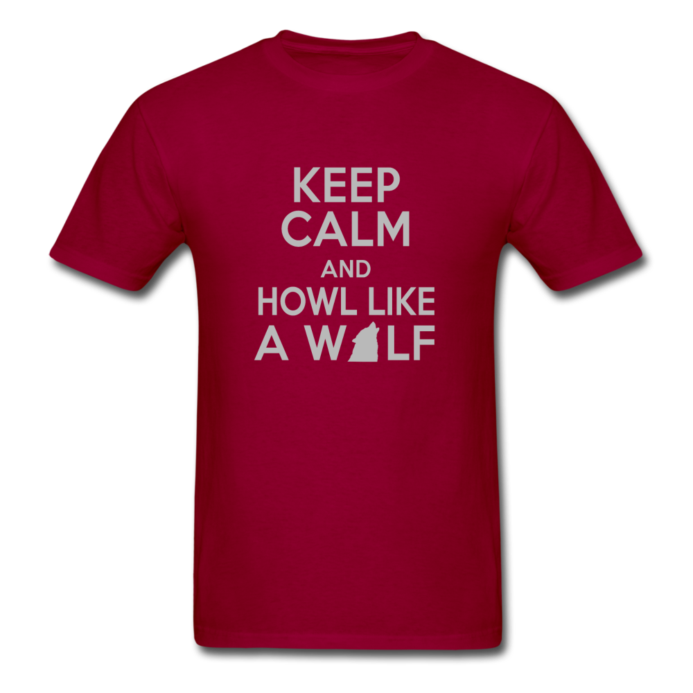 Unisex Classic Howl Like a Wolf T-Shirt - dark red