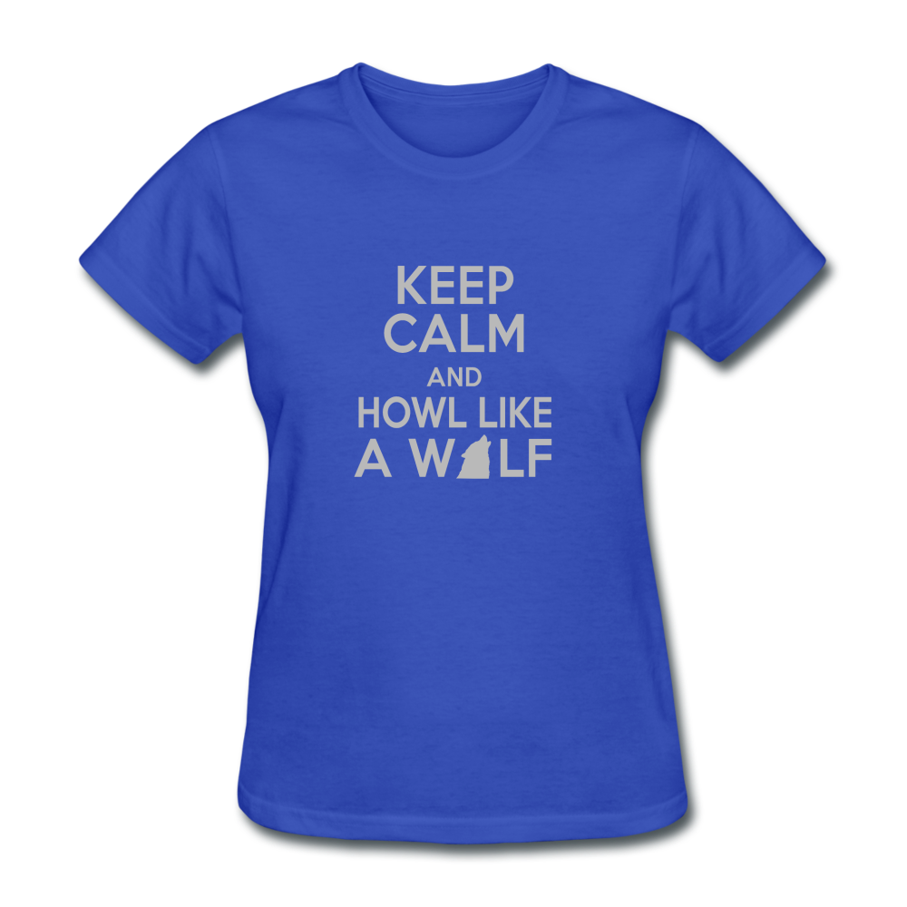 Women's Howl Like a Wolf T-Shirt - royal blue