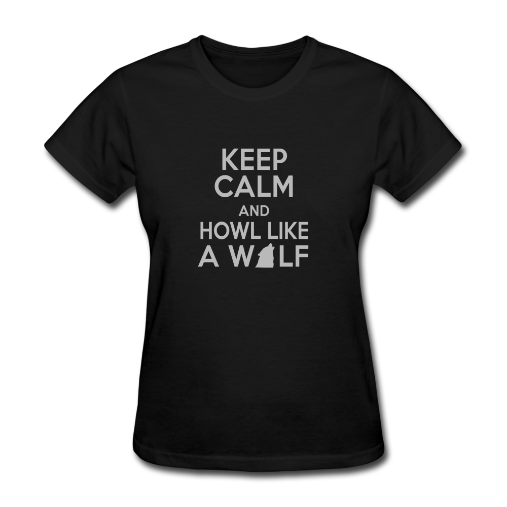 Women's Howl Like a Wolf T-Shirt - black