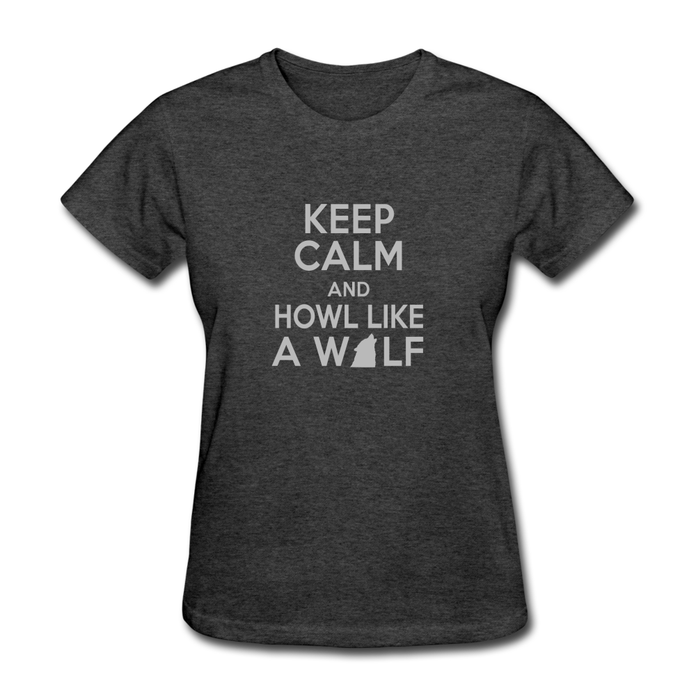 Women's Howl Like a Wolf T-Shirt - heather black