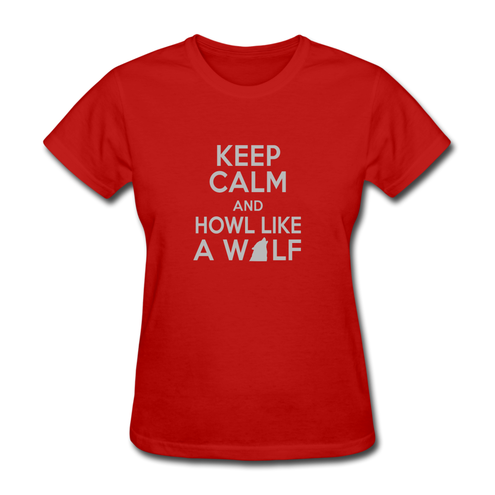 Women's Howl Like a Wolf T-Shirt - red