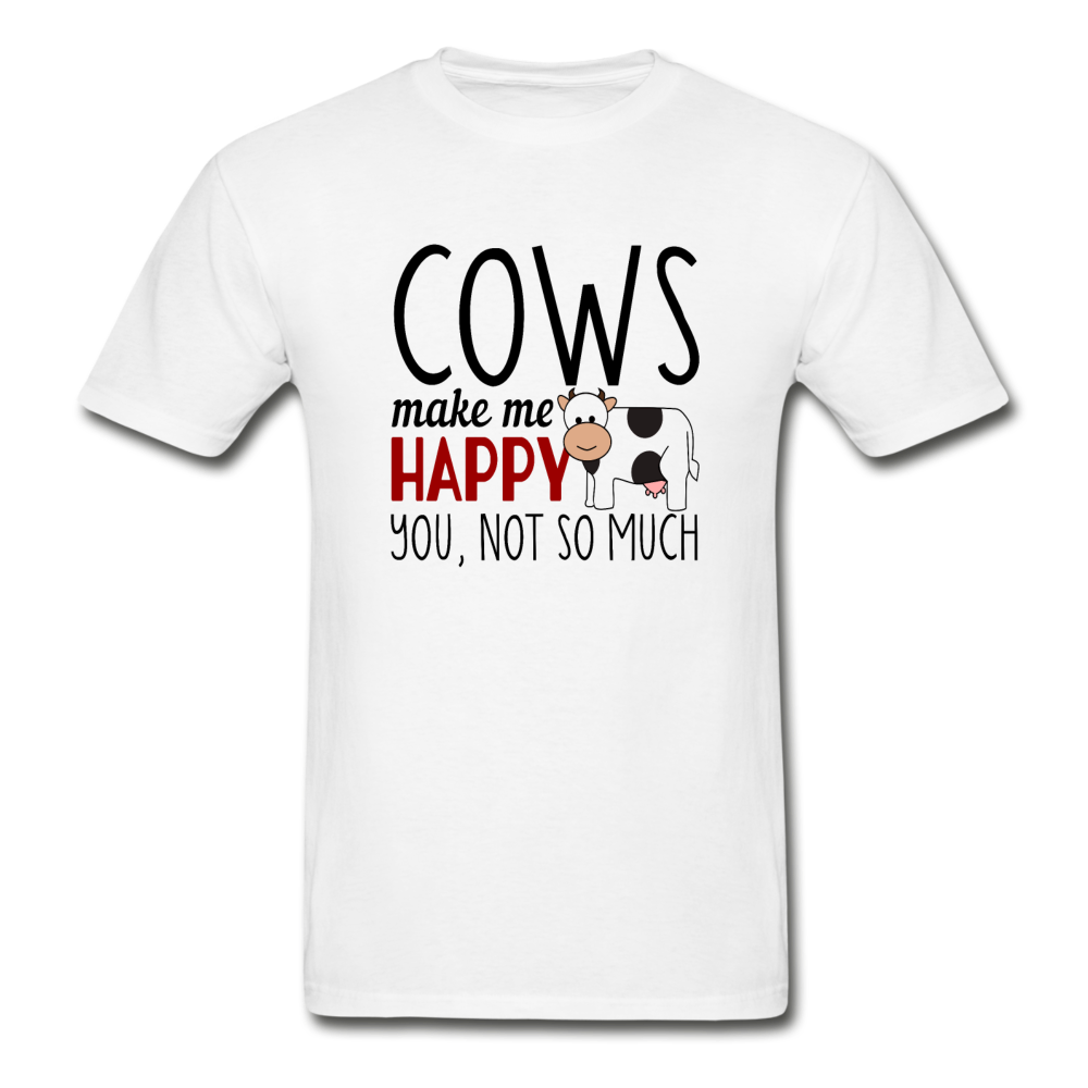 Gildan Ultra Cotton Adult Happy Cow T-Shirt - white