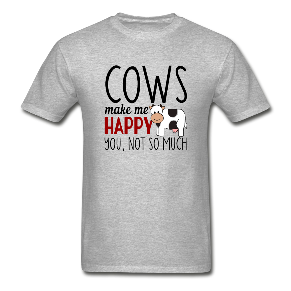 Gildan Ultra Cotton Adult Happy Cow T-Shirt - heather gray