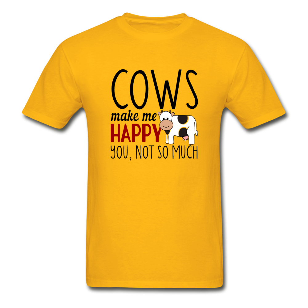 Gildan Ultra Cotton Adult Happy Cow T-Shirt - gold