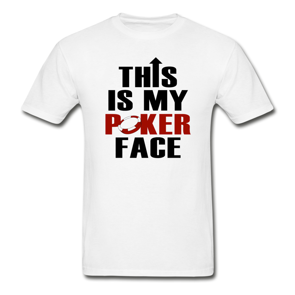 Gildan Ultra Cotton Adult Poker Face T-Shirt - white