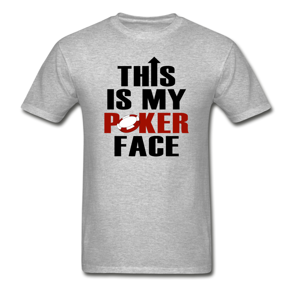 Gildan Ultra Cotton Adult Poker Face T-Shirt - heather gray