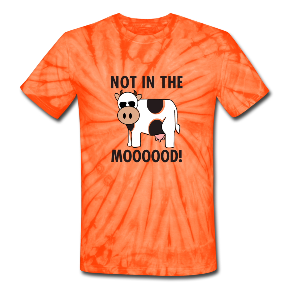 Unisex Tie Dye Not in the Moooood T-Shirt - spider orange