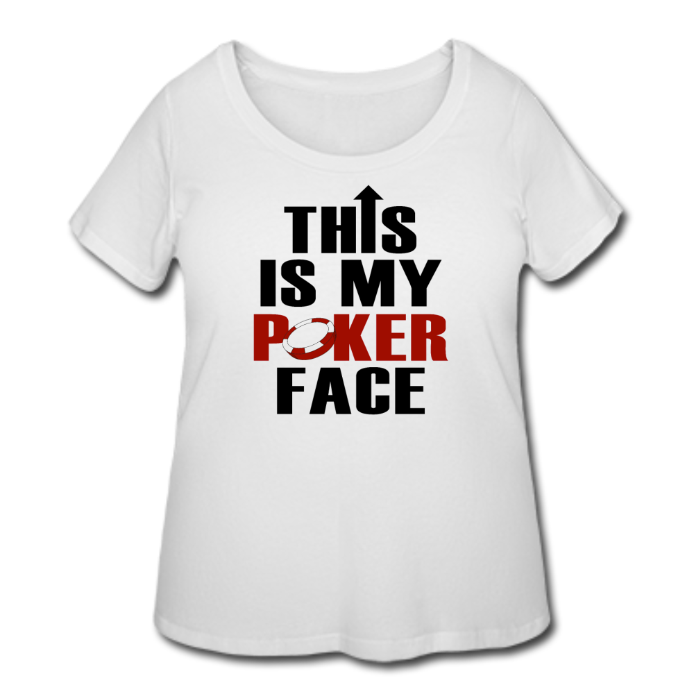 Women’s Curvy Poker Face T-Shirt - white