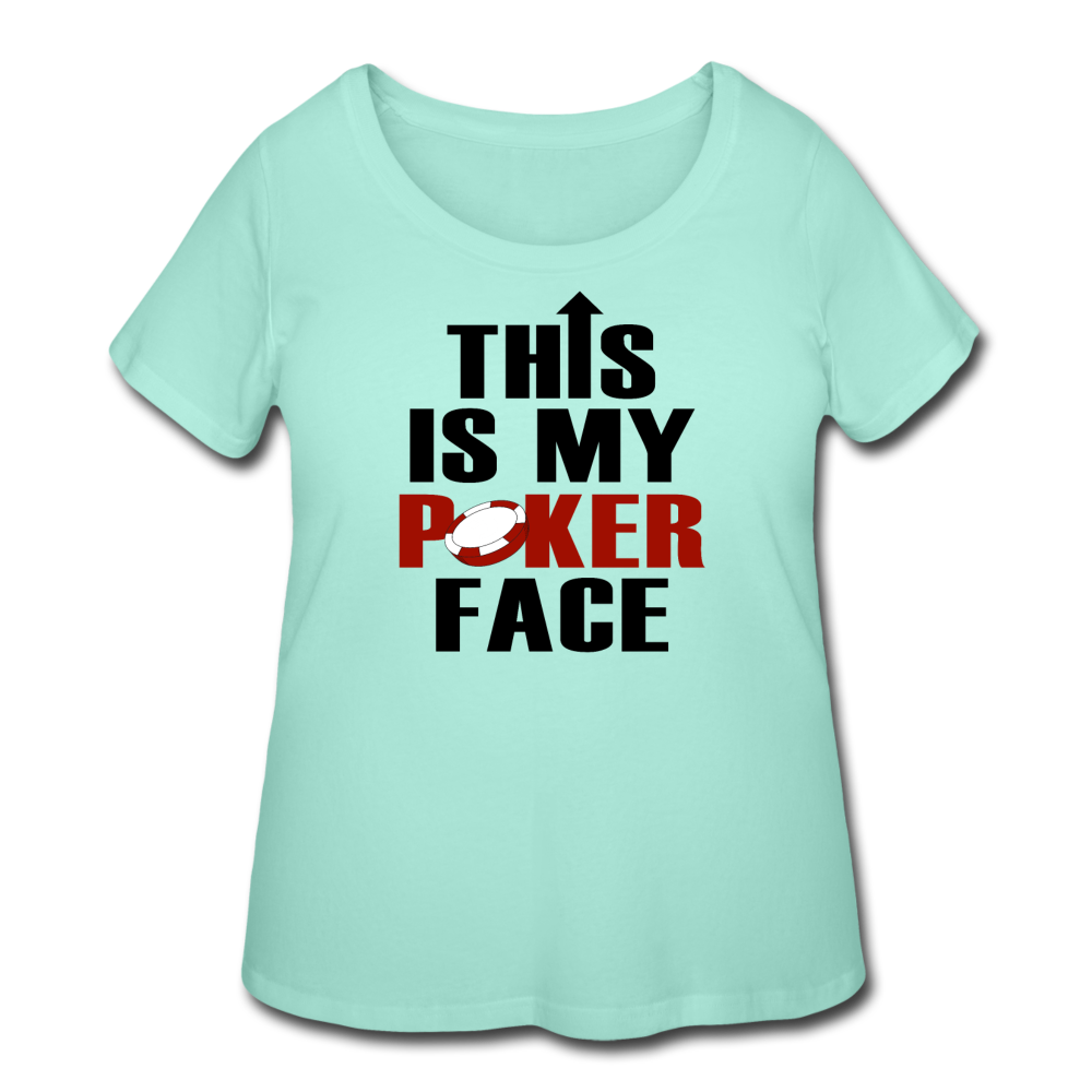 Women’s Curvy Poker Face T-Shirt - mint