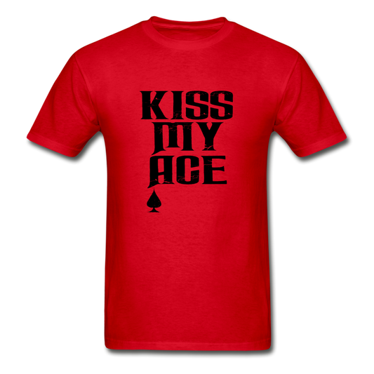 Gildan Ultra Cotton Adult Kiss My Ace T-Shirt - red