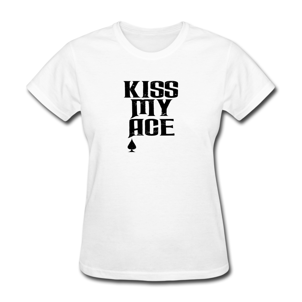 Women's Kiss My Ace T-Shirt - white