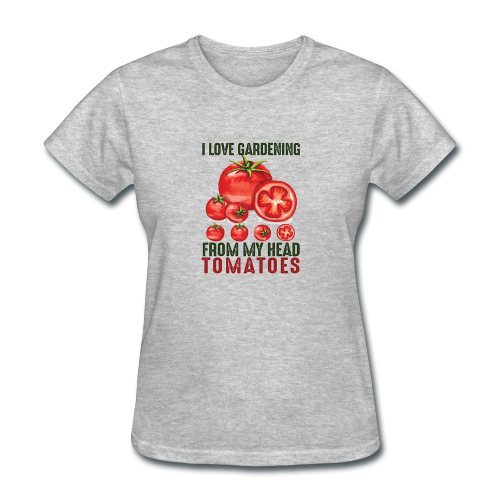 Women's I Love Gardening Tomatoes T-Shirt - heather gray