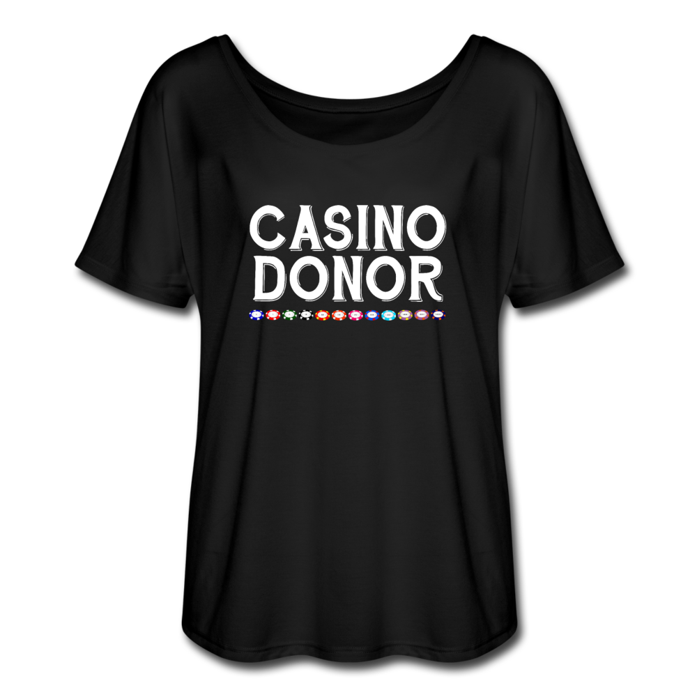 Women’s Flowy Casino Donor T-Shirt - black