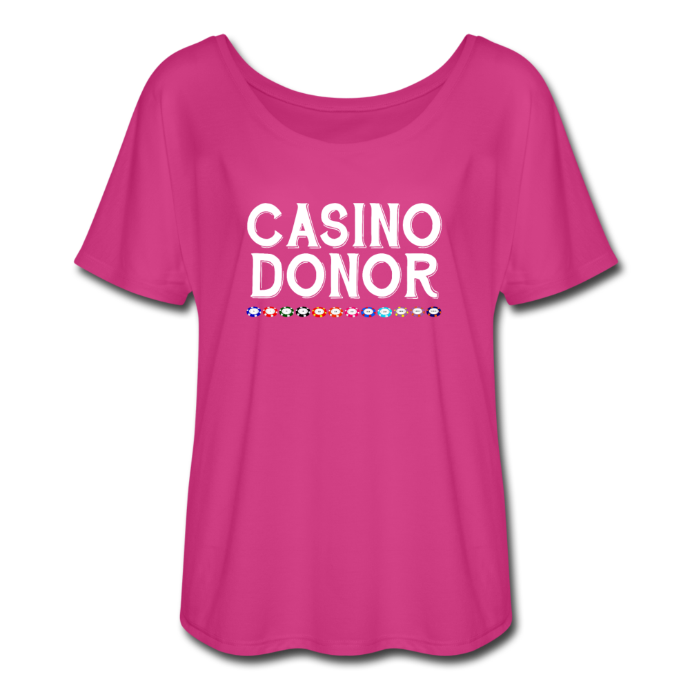 Women’s Flowy Casino Donor T-Shirt - dark pink