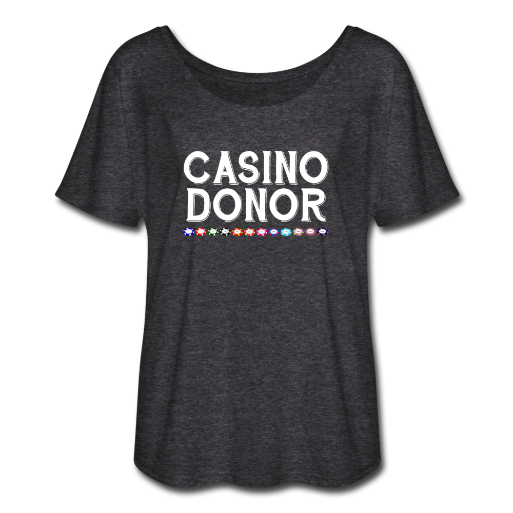 Women’s Flowy Casino Donor T-Shirt - charcoal gray