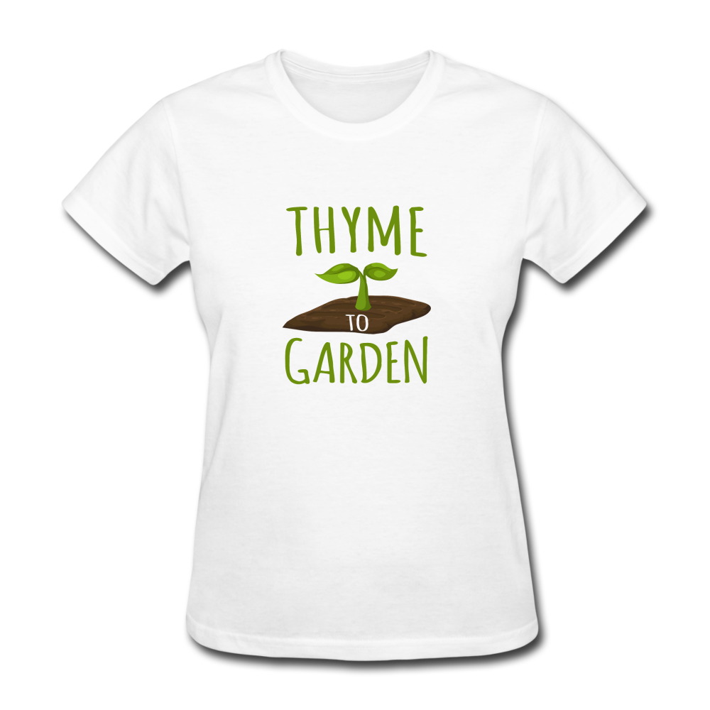 Women's Thyme to Garden T-Shirt - white