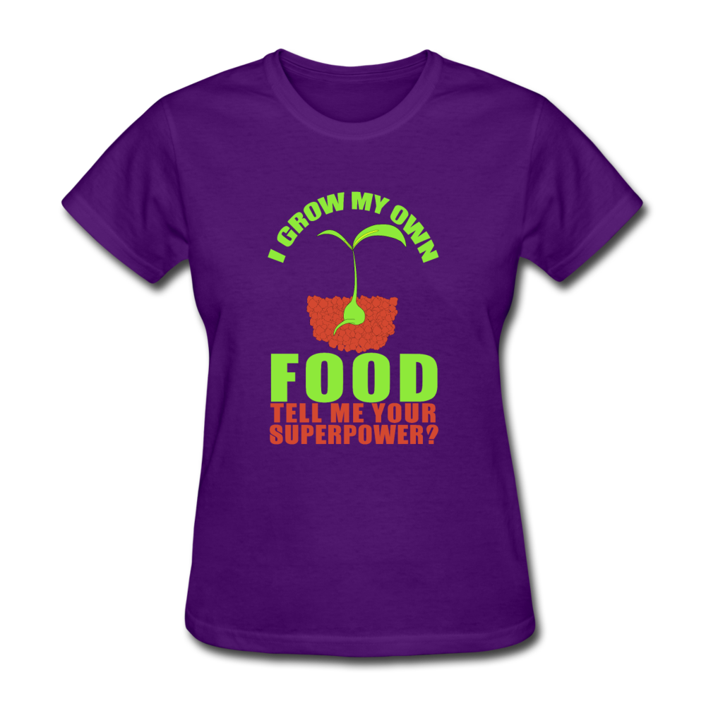 Women's I Grow My Own Food T-Shirt - purple