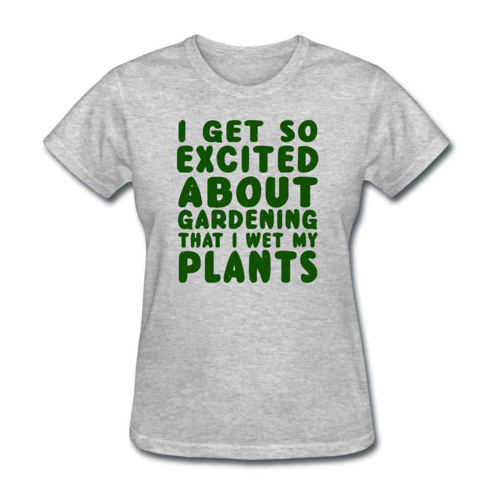 Women's Excited Gardening T-Shirt - heather gray