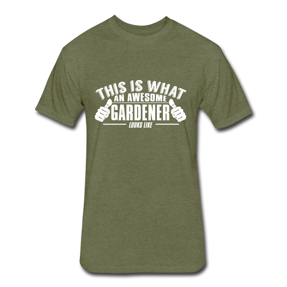 Fitted Cotton/Poly Gardener T-Shirt by Next Level - heather military green
