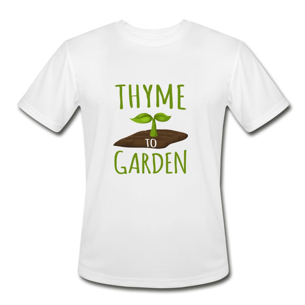 Men’s Moisture Wicking Performance Thyme to Garden T-Shirt - white