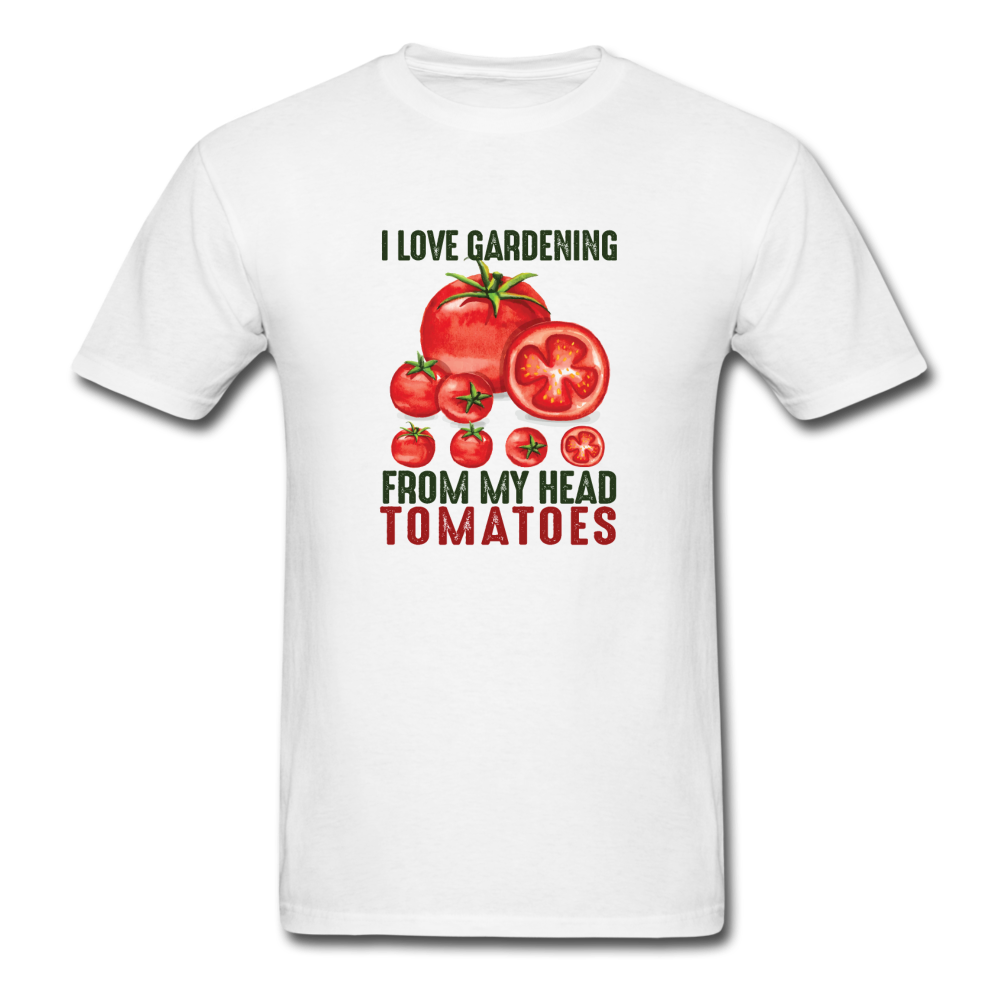 Unisex Classic I Love Gardening Tomatoes T-Shirt - white