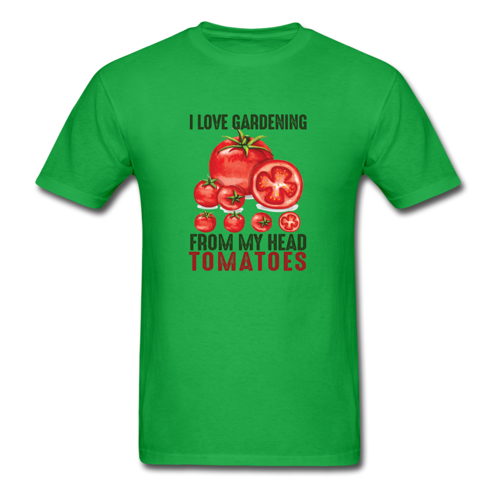 Unisex Classic I Love Gardening Tomatoes T-Shirt - bright green