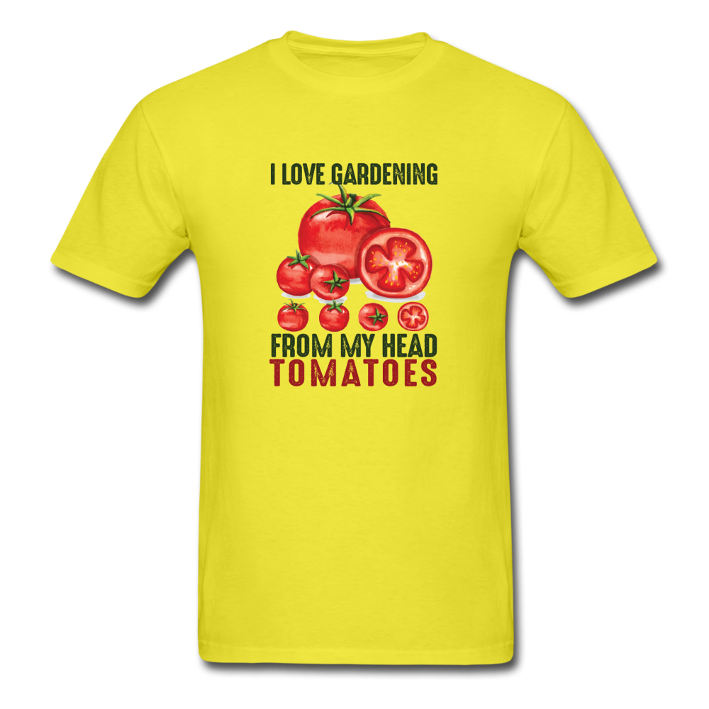 Unisex Classic I Love Gardening Tomatoes T-Shirt - yellow