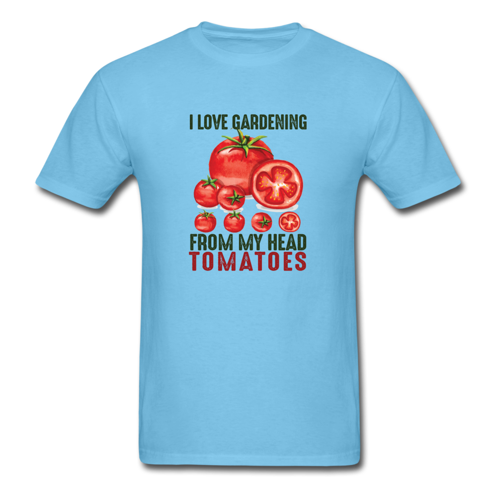 Unisex Classic I Love Gardening Tomatoes T-Shirt - aquatic blue