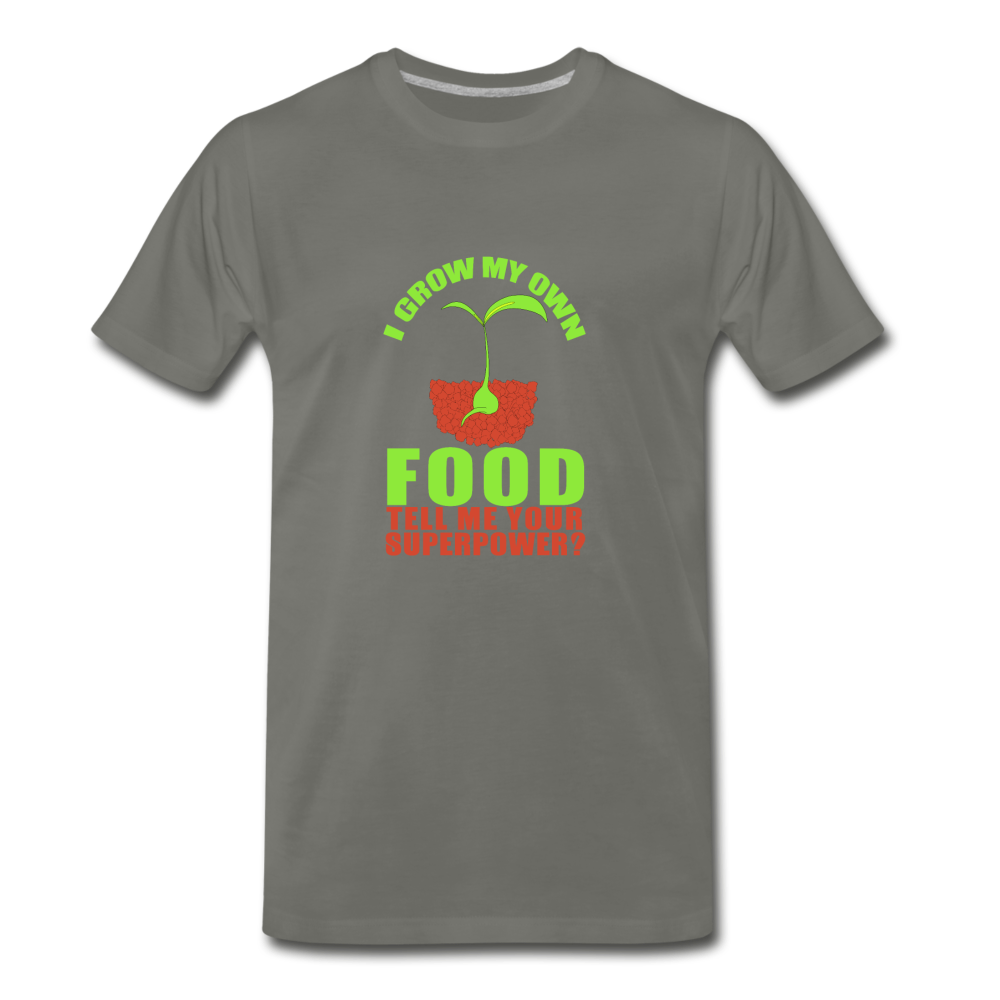Men's Premium Grow My Own Food T-Shirt - asphalt gray