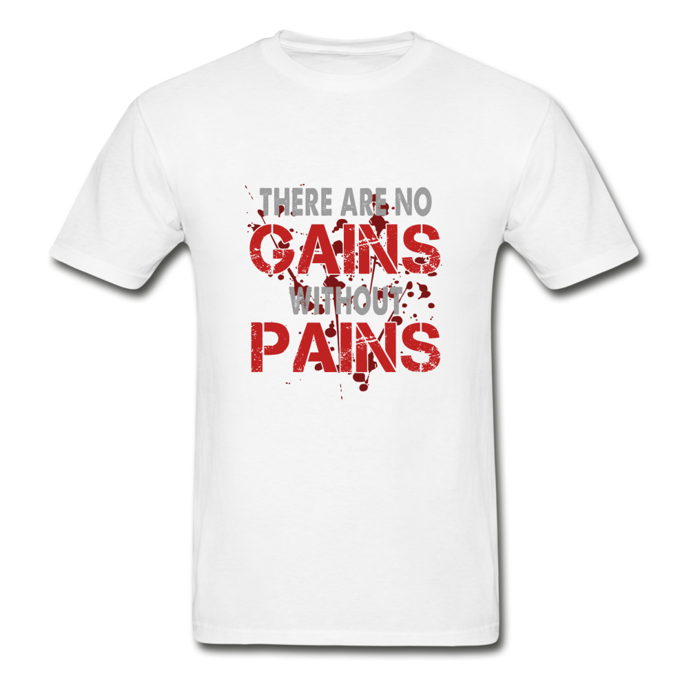 Gildan Ultra Cotton Adult No Pain No Gain T-Shirt - white