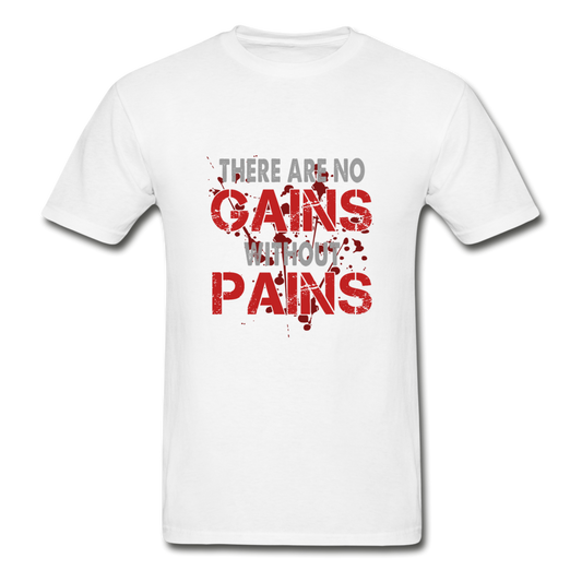 Gildan Ultra Cotton Adult No Pain No Gain T-Shirt - white