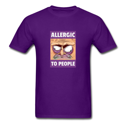 Unisex Classic Allergic to People T-Shirt - purple