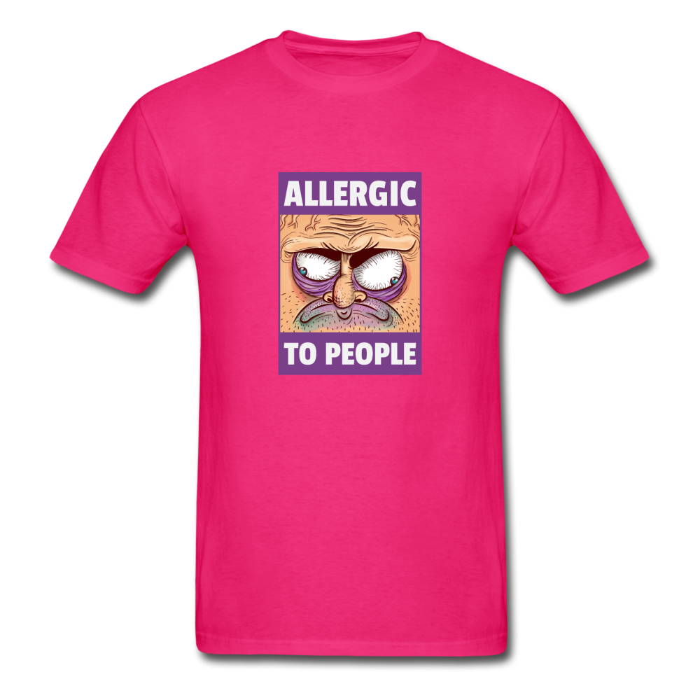 Unisex Classic Allergic to People T-Shirt - fuchsia