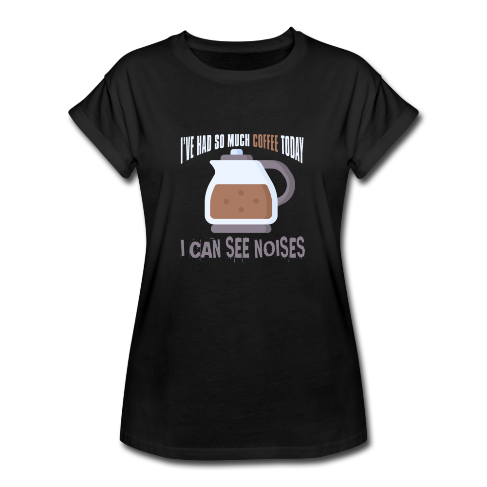 Women's Relaxed Fit Coffee T-Shirt - black