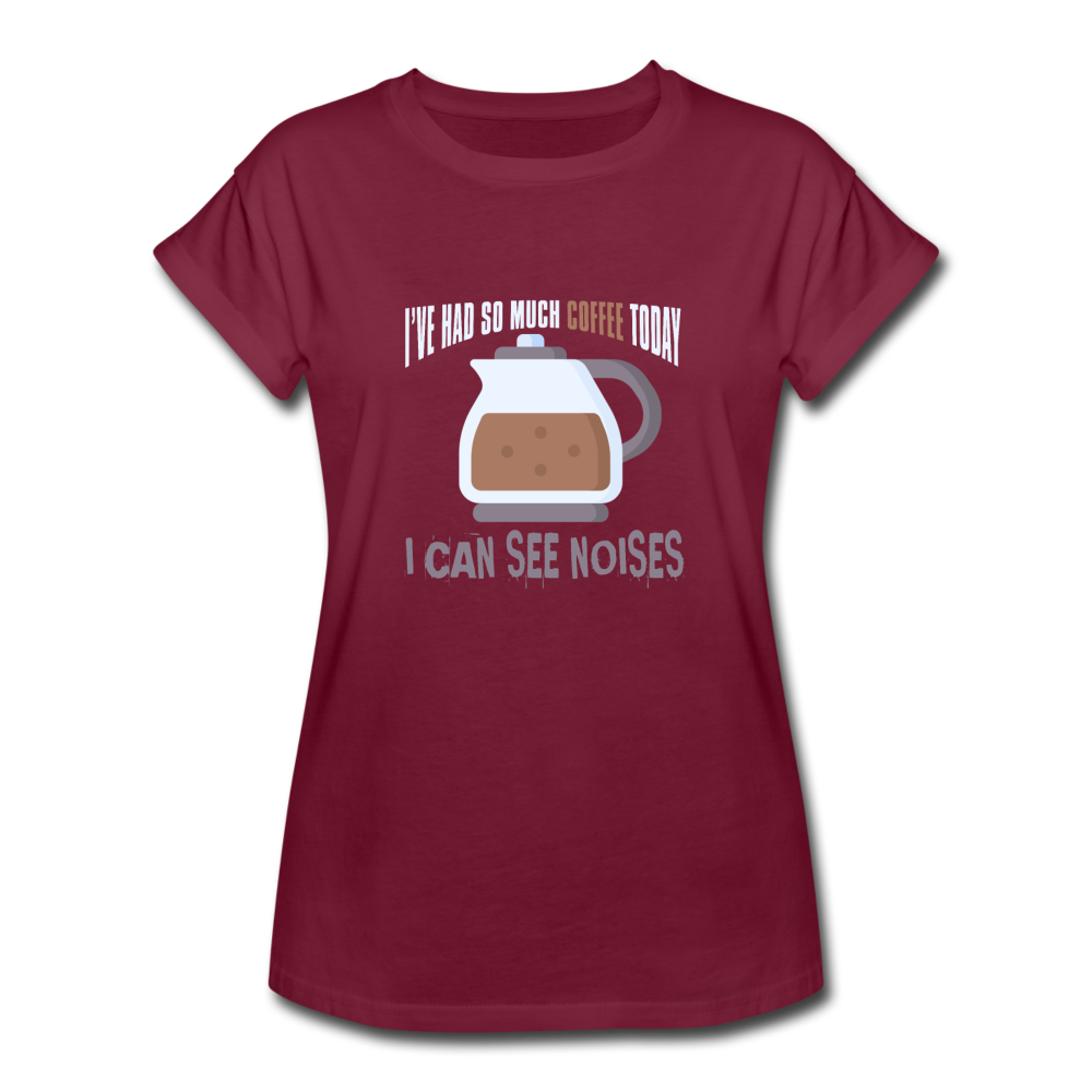 Women's Relaxed Fit Coffee T-Shirt - burgundy