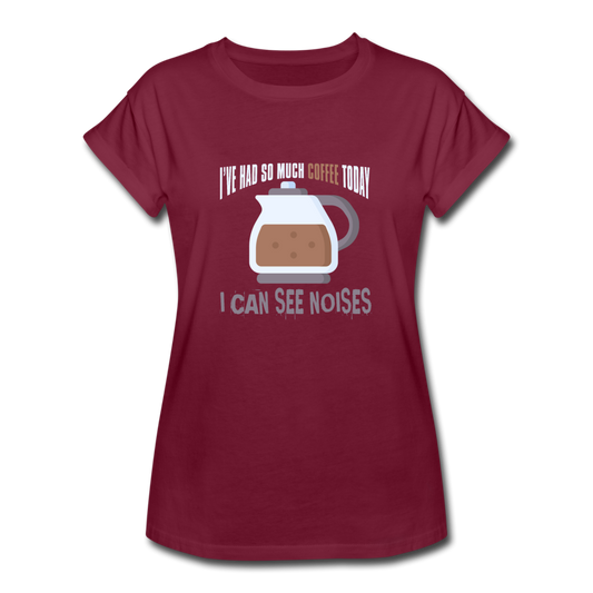 Women's Relaxed Fit Coffee T-Shirt - burgundy