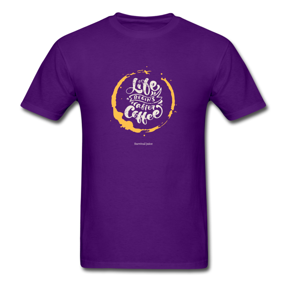 Unisex Classic Life Begins After Coffee T-Shirt - purple