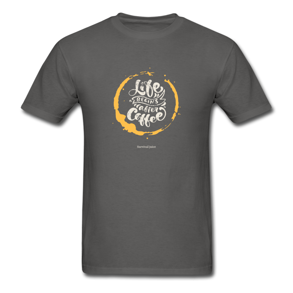Unisex Classic Life Begins After Coffee T-Shirt - charcoal