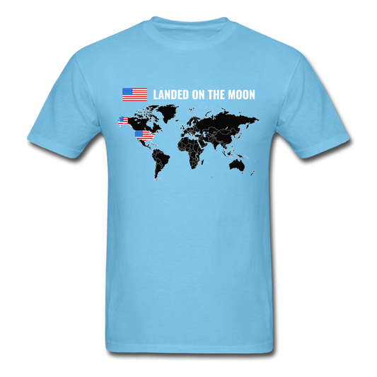 Unisex Classic USA Landed on the Moon T-Shirt - aquatic blue