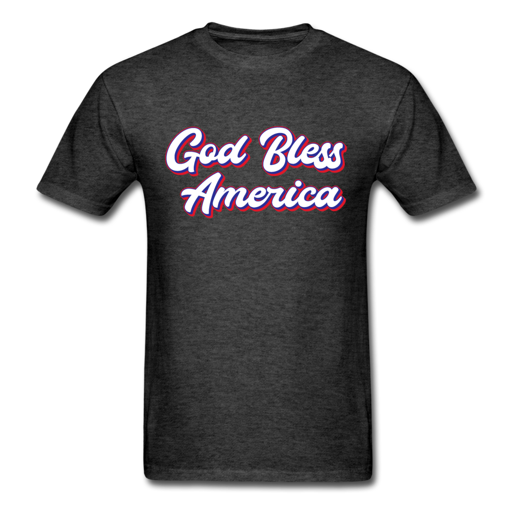 Unisex Classic USA God Bless America T-Shirt - heather black