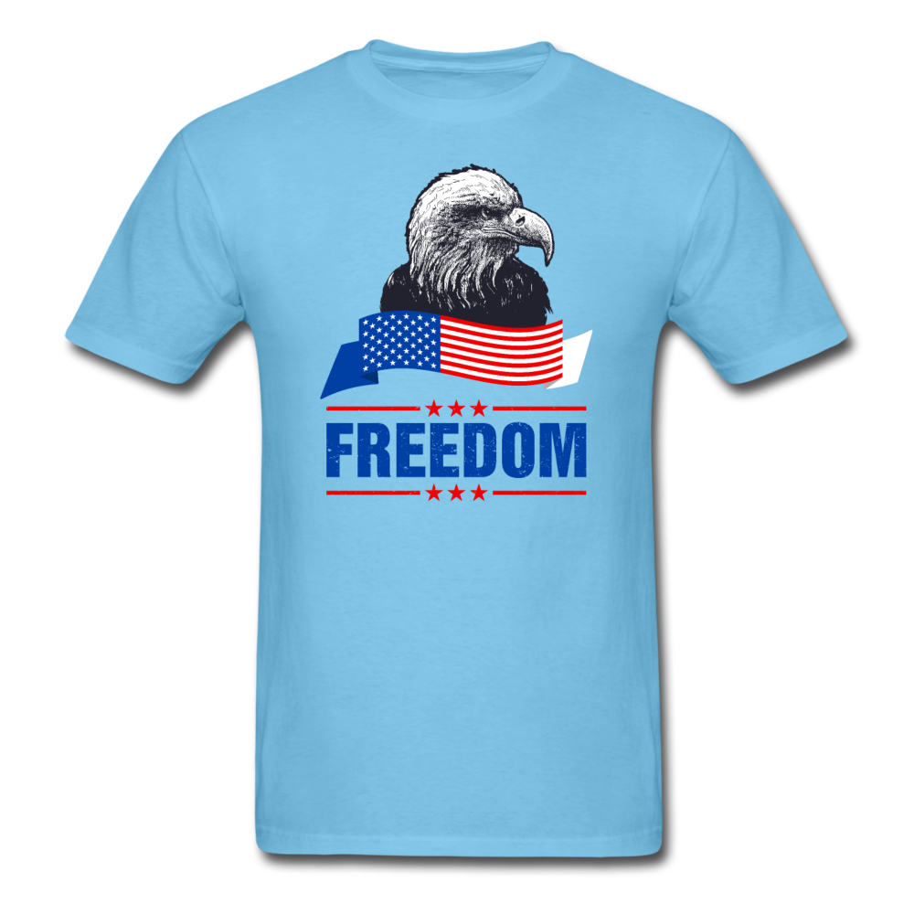Unisex Classic Freedom Eagle T-Shirt - aquatic blue