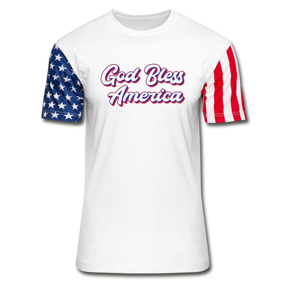 Stars & Stripes USA God Bless America T-Shirt - white