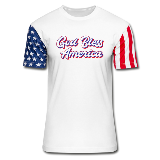 Stars & Stripes USA God Bless America T-Shirt - white