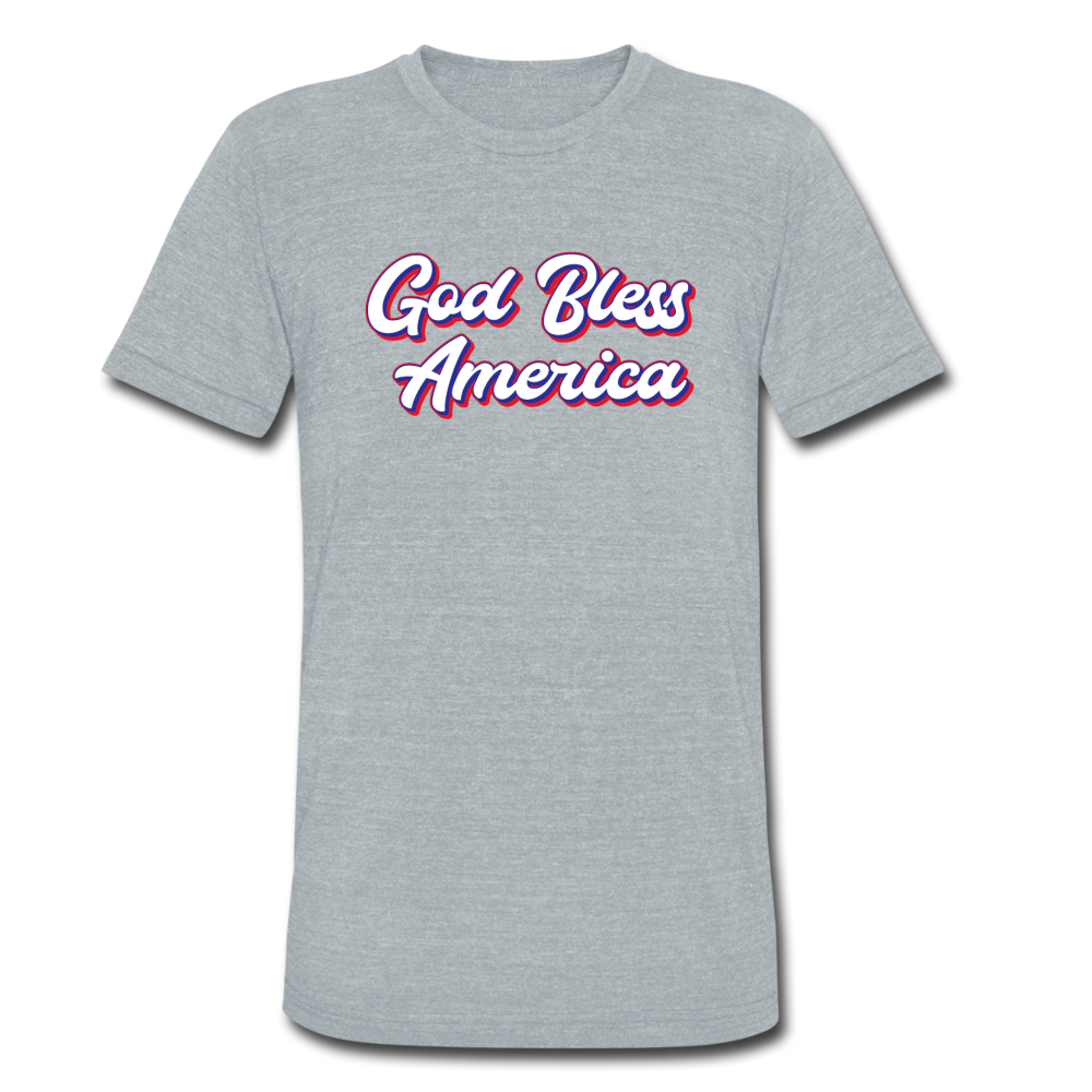Unisex Tri-Blend God Bless America T-Shirt - heather gray