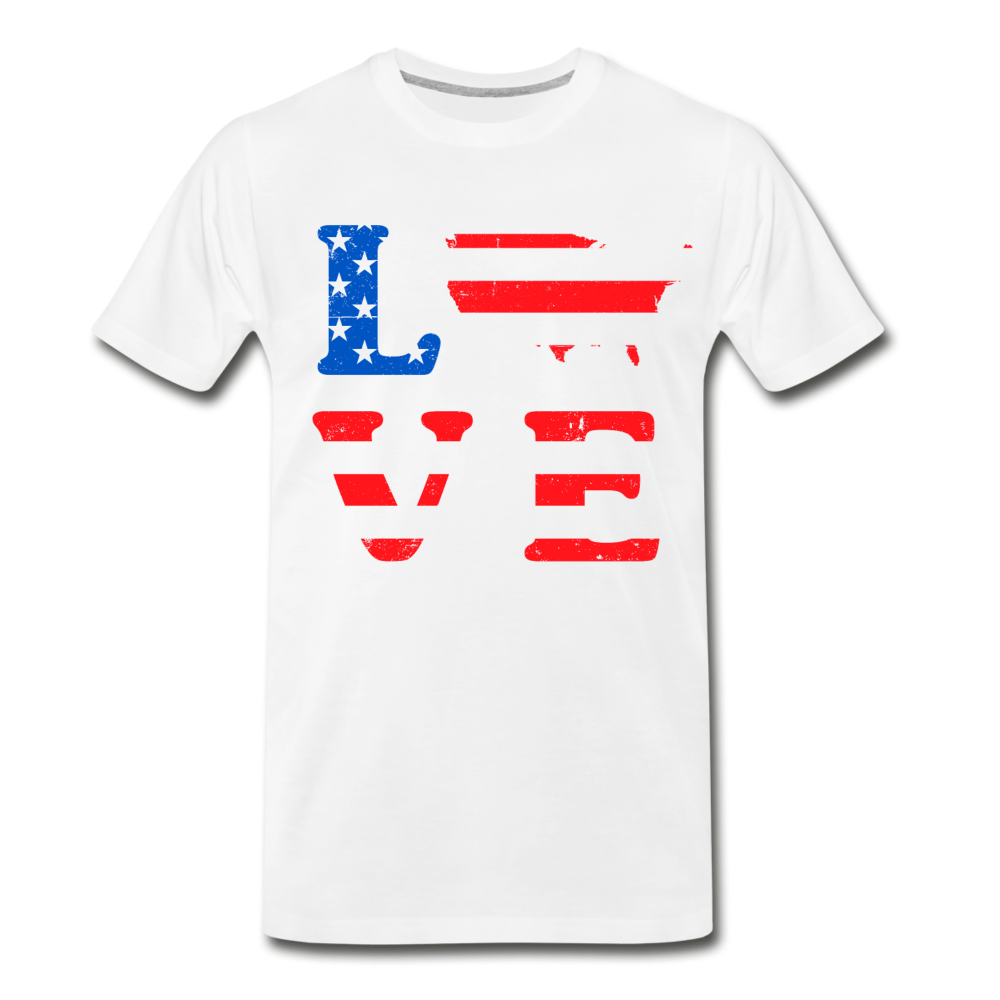 Men’s Premium Organic USA Love T-Shirt - white