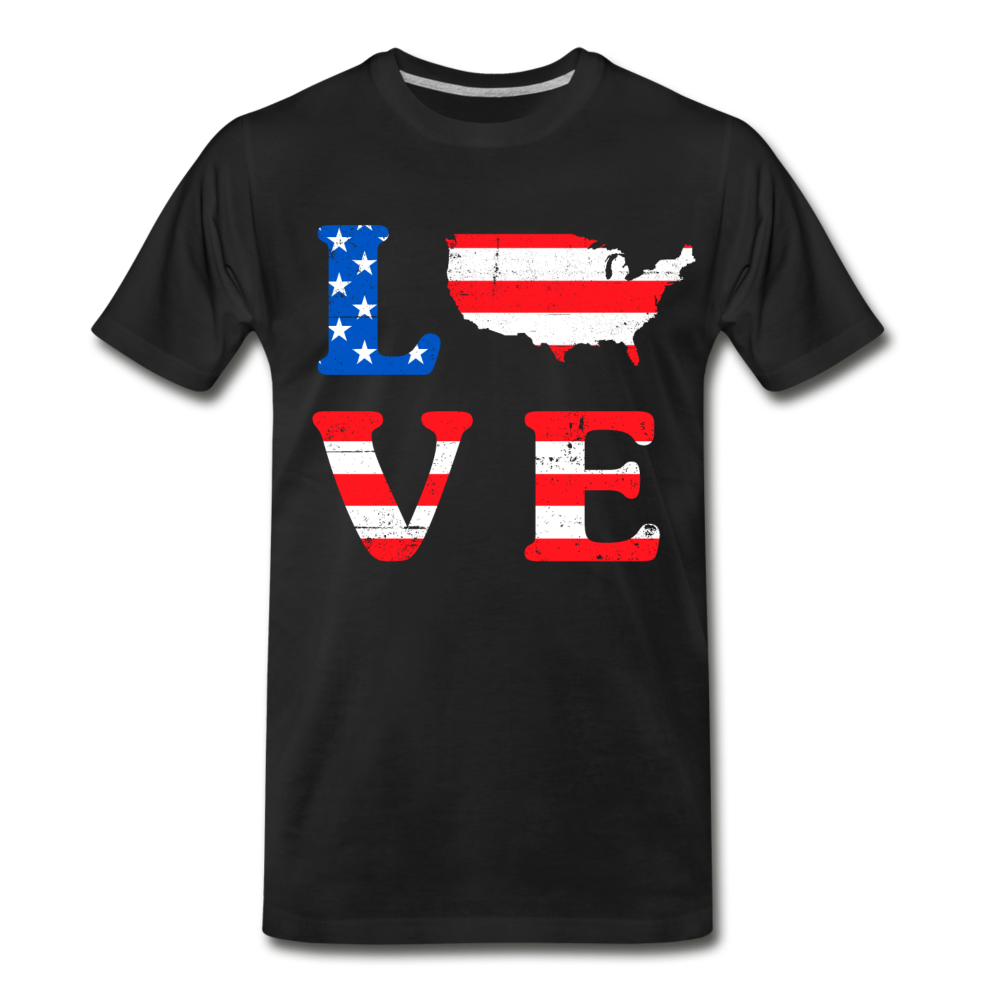 Men’s Premium Organic USA Love T-Shirt - black