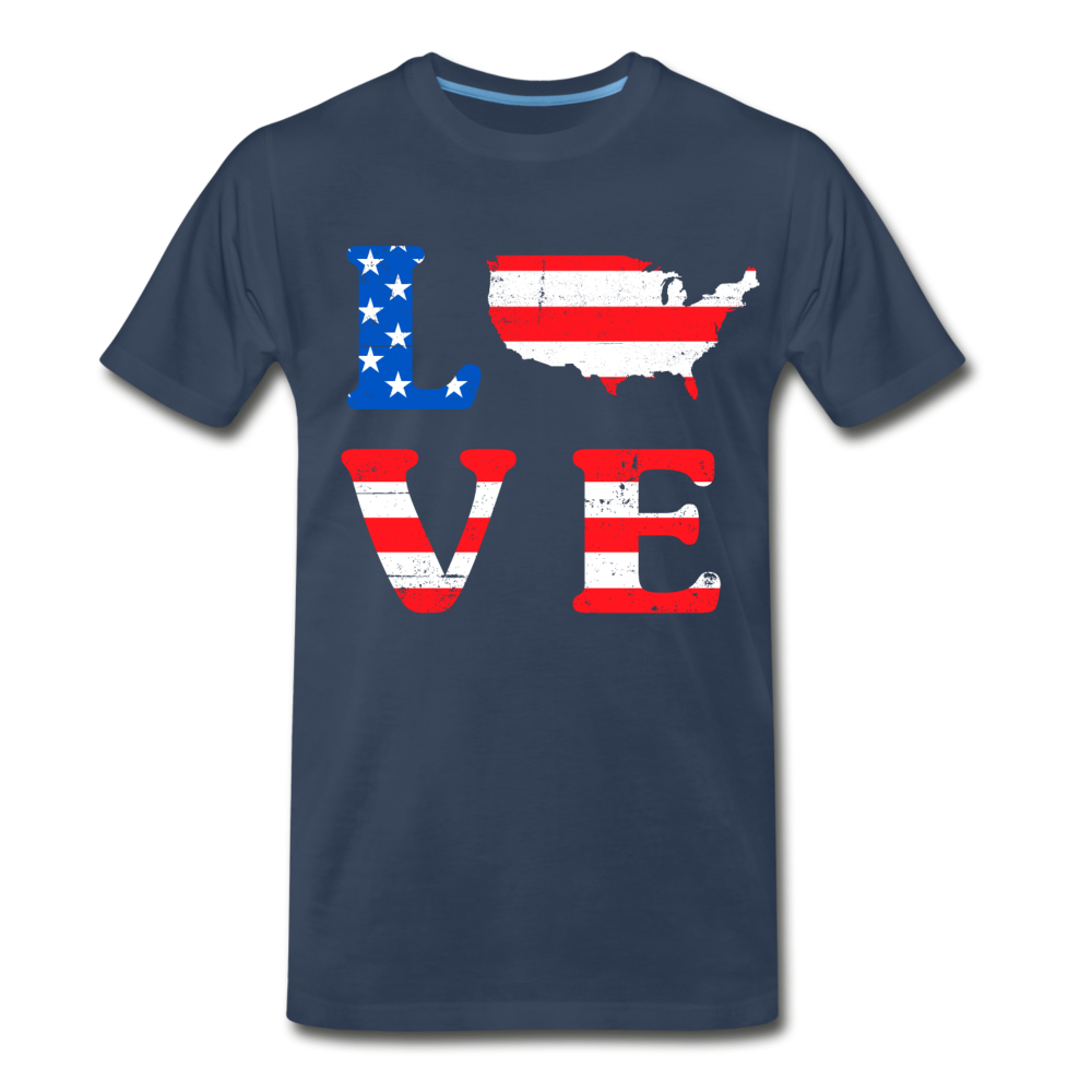 Men’s Premium Organic USA Love T-Shirt - navy