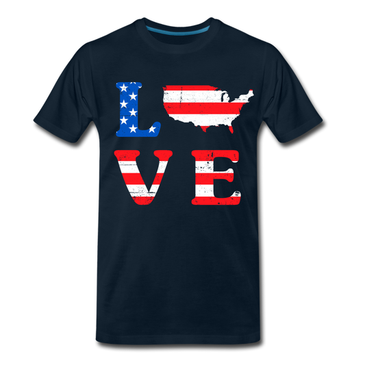 Men’s Premium Organic USA Love T-Shirt - deep navy